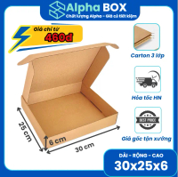 [COMBO 100] 30x25x6 Hộp Carton Nắp Gài đóng hàng giá rẻ đựng phụ kiện trang sức - Alpha BOX