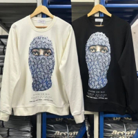 Blue Mask Character Graphics Print IH NOM UH NIT PARIS Sweatshirts Men Women High Quality Hip Hop Cotton Pullovers Hoodie