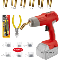 3S Fast Heating Welding Nail Gun for Milwaukee Cordless Plastic 80W Tool Battery with Led Light 600PCS Welding Nails Tin Gun