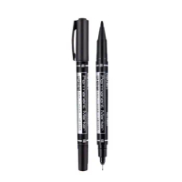 50pcs Dual Side Marker Pens Black Felt Tip Pens Black Dual Tip Brush Pens Art Markers Brush &amp; Fine Tip Black Marker