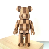 Bearbrick 400% permanent chess natural solid wood wooden bear trend toy doll BE@RBRICK 28cm wooden box packaging solid wood toy
