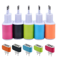 200pcs/lot 3 USB Ports Multi Power Plug Wall Charger Station 3 Port USB Charge Charger Travel AC Power Chargers Adapter