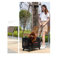 Newest Portable Pet Backpack Pet Trolley Bag Dog Outgoing Box Car Cage Air Empty Box Cat Split Travel Box Cat Backpack Carrier