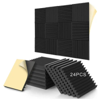 12-24Pcs 30x30x2.5cm Self-Adhesive Studio Acoustic Foam Sound Foam Sound Proofing Protective Sponge Soundproof Absorption Panel
