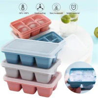 Grid Silicone Ice Maker Trays With Lids Mini Ice Grids Small Square Mold Ice Maker Kitchen Tools Accessories Ice Cream Tubs
