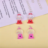10pcs Candy Gacha Machine Play Game Resin Charms Pendant for DIYEarring Keychain Jewelry Making 31x17mm