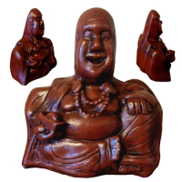 Resin Buddha Ornament Unexpected Backside Middle Finger Laughing Buddha Statue Buddha Sculpture Unique Gift for Friend