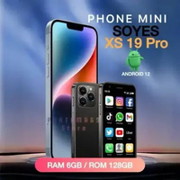 Phone Mini Soyes XS19 Pro 4G Ram 6GB Rom 128GB Camera OS Android 12 Biru
