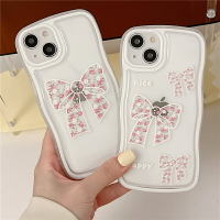手機殼 ● 白色蝴蝶波浪氣墊適用iPhone12Promax蘋果13手機殼11網紅x xr透明
