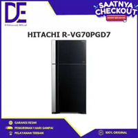 HITACHI R-VG70PGD7-GBK KULKAS 2 PINTU TOP FREZEER GLASS 550L Smart Inverter Compressor
