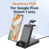 SwanScout 703G 3 in 1 Wireless Charger for Google Pixel 9 Pro 8 7 6A 6 5 Charging Station for Pixel 