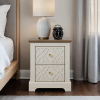 Synergy House ENFIELD 2 Drawer Bedside Table 1.5ft | Modern Nightstand Storage Cabinet | Bedroom Sid