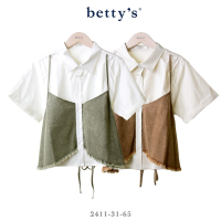 betty’s專櫃款　假兩件牛仔背心短袖襯衫(共二色)