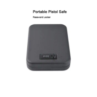 Portable Pistol Safe Mini Password Lock Gun Box Car Security Box Storage Box Valuables Cash Jewelry Safe Ammo Box Gun Safes