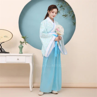 Chinese Folk Dance Costume Woman Ancient National Style Hanfu Fairy Floral Oriental New Year Perormance Tang Hanfu Dress