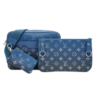 Louis Vuitton LV路易威登 展示品 Trio 漸層帆布斜背郵差包(M11592-藍)