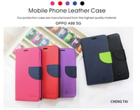OPPO A98 5G 雙色龍書本套 經典撞色皮套 書本皮套 側翻皮套 側掀皮套 保護套 可站立 看影片方便 名片收納