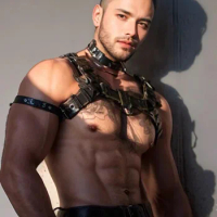 New arrival Leather Gay Sexy Leather Suspenders Harness BDSM Gay Sex Harness Belts Sexual Body Bondage Straps Punk Rave Cotumes