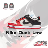 【NIKE 耐吉】休閒鞋 Nike dunk low Chicago NBA 75週年 公牛隊 運動 穿搭 大童 女鞋 黑 紅(DO6288-100)