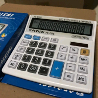 Kalkulator dagang Perisai PE-555 (Desktop Calculator 12 digit, Check Correct, Solar Power, Pelindung