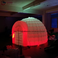 Free shipping inflatable yurt igloo room led inflatable dome tent for rental