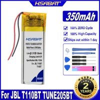 HSABAT T110BT 350mAh Battery for JBL T110BT TUNE205BT T190BT t120 Headset Batteries