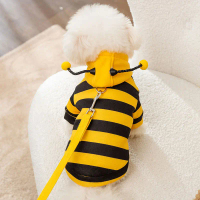 Pet Dog Kitten Cute Bee Clothes Small Dog Teddy Dog Hoodie Sweatshirt Hooded