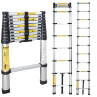 EN131 8.53ft (2.6m) telescopic ladder folding ladder aluminum ladder multifunctional household thick