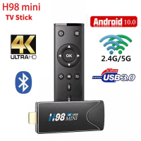 H98   Stick Allwinner H313 Smart   Android 10 2G8G 2.4G 5G WIFI 4K Media Player  BT4.0 Fire  Dongle 