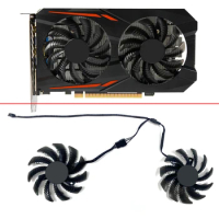 2PCS 75MM 4PIN T128010SU PLD08010S12HH 12V GTX1050TI RX550 Gaming GPU FAN For Gigabyte GTX 1050Ti 1050 RX 550 RX560 Cooling Fans