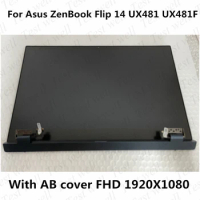 Original 14.'' inch 1920*1080ips LCD For Asus ZenBook Flip 14 UX481 UX481F Laptop LCD Panel Touch Screen Assembly Upper Part