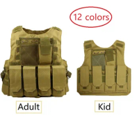 Parent-child Children Adult Vest Hunting Clothes Kids Boy Girl Military Combat Army Tactical Uniform Jungle Airsoft CS Clothing