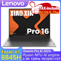 Lenovo Xiaoxin Pro 2024 AI Ultrabook Laptop AMD Ryzen R7 8845H NPU 16G/32G RAM 1/2T SSD 2.5K120Hz Screen 16inch Office Notebook