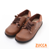 ZUCCA-日系穿繩金屬圓點包鞋-駝-z6004lc