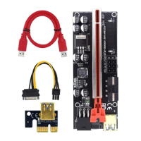 PCIE 1X to 16X Adapter Card 009S Plus Graphics Card Extension Cable 3 Interface USB3.0 Adapter Board for BTC Miner Red