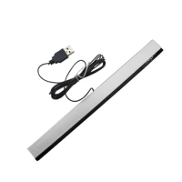 For Wii Sensor Bar Silver Sensor Bar Plastic Sensor Bar Wired Receivers IR Signal Ray USB Plug Replacement For Nitendo Remote