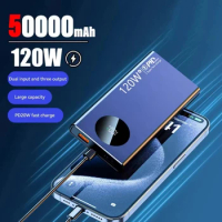 120W 50000mAh High Capacity Power Bank Fast Charging Powerbank Portable Battery Charger For iPhone Samsung Xiaomi NEW 2024