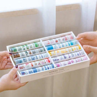 100 pcs/box Color series Journal Washi Tape set Adhesive Tape DIY Scrapbooking Sticker Label Japanese Stationery