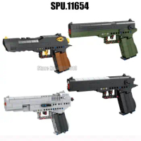 88001-4 Military Weapon Gun Desert Eagle Beretta 92 Colt M1911 Clock 18 Pistol Army Boy Building Blocks Toy