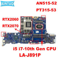 FH52M LA-J891P motherboard for Acer Nitro 5 AN515-52 PT315-53 laptop motherboard with i5 i7-10th Gen CPU RTX2060/2070 DDR4 test