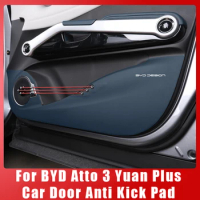 Car Door Anti Kick Pad for BYD ATTO 3 EV Leather Rear Trunk Threshold Strip Anti Scratch and Wear-resistant Auto Protection Film