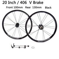 Brand New 3 Colors 20 Inch 406mm Folding Small Wheels Bike Alloy Bmx Bicycle Clincher Rims Wheelset MTB 20er 100/130