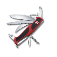 【VICTORINOX 瑞士維氏】Ranger Grip 57 Hunter13用瑞士刀/黑紅(0.9583.MC)