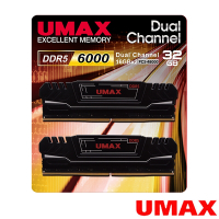 UMAX DDR5 6000 32GB CL30 超頻桌上型記憶體(XMP.EXPO雙參數)(16Gx2)