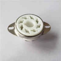 Ceramic Tube Socket GZC8-1-A GZC8-1-A-G Large 8 Pin Silver Plated Electronic Tube Holder Outlet For KT88 EL34 6550 6SN7 6N5P