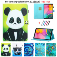 For Samsung Galaxy Tab A 10 1 2019 Case T510 T515 Cute Panda Painted Leather Wallet Stand For Galaxy Tab A 10 1 2019 Cover