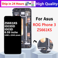 Super AMOLED For Asus ROG Phone 3 ZS661KS LCD Display Touch Panel Digitizer For ROG Phone 3 Strix Edition LCD ZS661KS Display