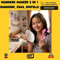 MANGKOK MASKER 3 in 1 BARU - SET MANGKUK MASKER - PERALATAN MASKERAN - WADAH MASKER WAJAH