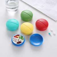 4 Grids Pill Box Round Shape Portable Capsule Tablet Storage Organizer Pill Case For Travel Portable Medicine Tablet Container