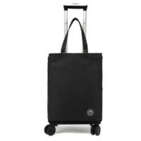 Travel Trolley Shopping Bag Portable Folding Grocery Shopping Cart Picnic Insulation Bags With Wheels Wheeled Shopping Bags